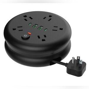 9 in 1 Power Strip W/Surge Protector 5 Outlets & 4 USB Ports. Great For Travel!